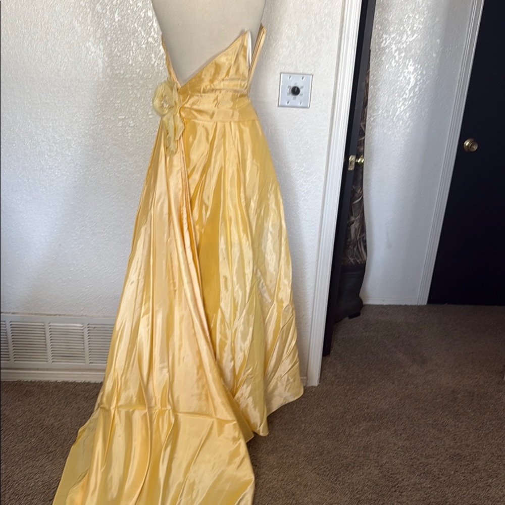 NWT Vintage Jessica McClintock Elegant Yellow Strapless Dress $304